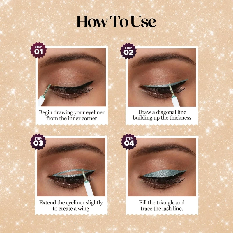 Hilary Rhoda Showstopper Eyeliner | Smudge-proof & Metallic Glitter Eyeliner | Water-Resistant | 5ml (Pearl Shine White - Shade 07) thumbnail 6